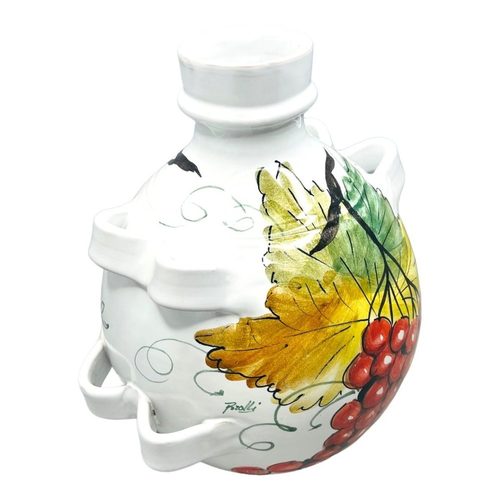 Brolli & Toniolo Large Ceramic Vase Grapes Design Handmade In Italy - Picture 8 of 13